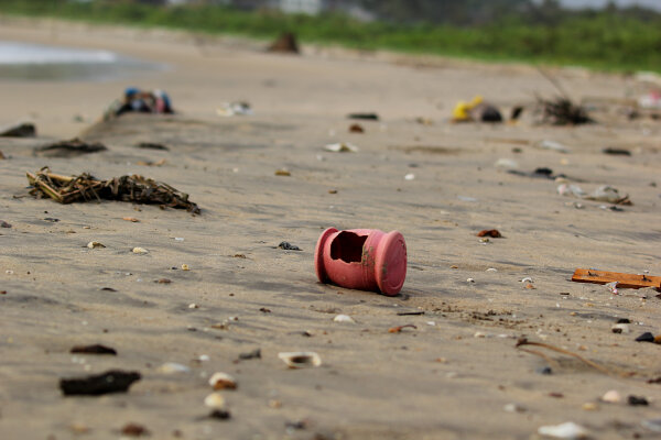 Rubbish washed out